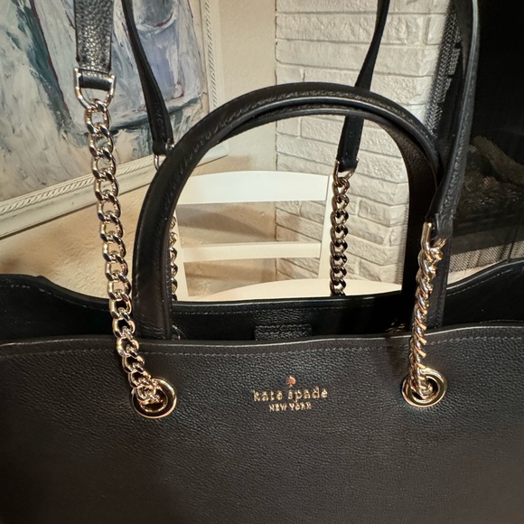 NWT Kate Spade Infinite Triple Compartment tote in black pebbled leather. - Picture 4 of 8